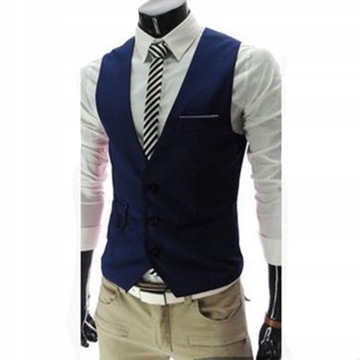 KLASYCZNA ELEGANCKA KAMIZELKA MĘSKA MODNA SLIM FIT