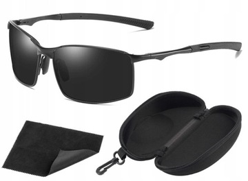 ALUMINIOWE MĘSKIE OKULARY POLARYZACYJNE UV400 NOWOŚĆ LATO 2025 + ETUI