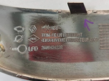 LIŠTA CHRÓM MŘÍŽKY NÁRAZNÍKU PŘEDNÍHO RENAULT TALISMAN LEVÝ 896.
