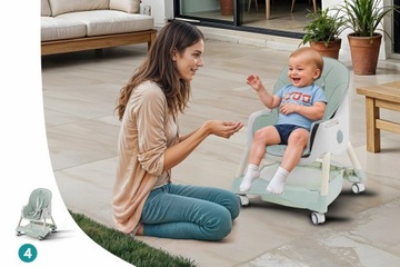 ДЕТСКИЙ СТУЛЬЧИК ДЛЯ КОРМЛЕНИЯ КАРАМЕЛЬ 4 В 1, СКЛАДНОЙ НА РЕМНЯХ, ПОДНОС