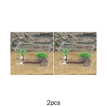 2x Akrylowe Pudełko Do Terrarium Dla Gadów I