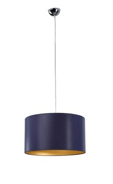 Lampa Wisząca Walec Granatowo/Złoty Fi-50cm- Chrom