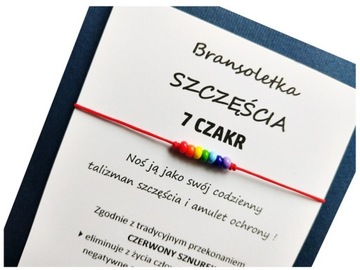 Bransoletka SZCZĘŚCIA CZAKRY 7 Czakr Czerwona Nitka Amulet Talizman 120