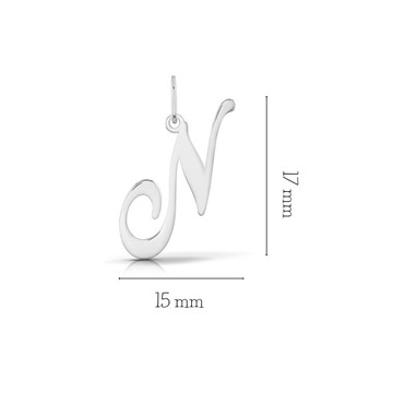 SREBRNA ZAWIESZKA NA ŁAŃCUSZEK WISIOREK LITERKA N OZDOBNA 925 LITERA