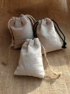 Natural Linen Gift Bags Burlap Drawstring Jute