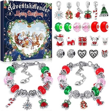 KALENDARZ ADWENTOWY ŚWIĄTECZNY BIŻUTERIA