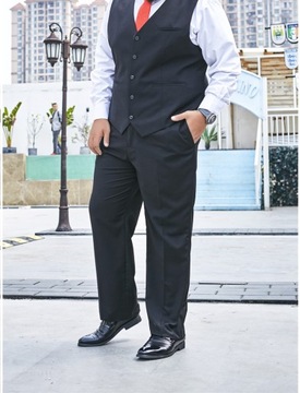 Plus Size Suit Vest Men Solid Color Single Br