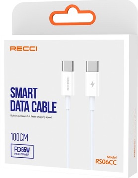 БЫСТРО МОЩНЫЙ КАБЕЛЬ USB-C ТИПА C PD КАБЕЛЬ 65 Вт RECCI