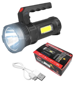 LATARKA RĘCZNA SZPERACZ LED+COB+SOLAR AKU.2X18650