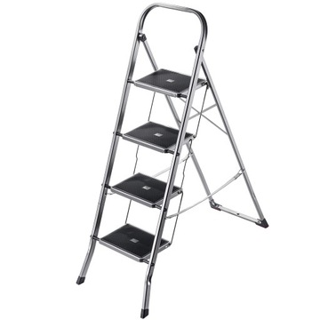 ЛЕСТНИЦА 4-СТУПЕНЧАТАЯ ДЛЯ ДОМАШНЕЙ ЛЕСТНИЦЫ, СТАЛЬНАЯ, СКЛАДНАЯ, 150 кг