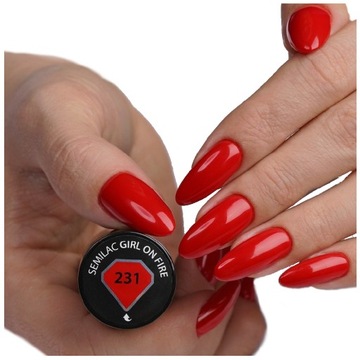 Semilac 231 GIRL ON FIRE UV Lakier Hybrydowy do paznokci czerwony 7ml