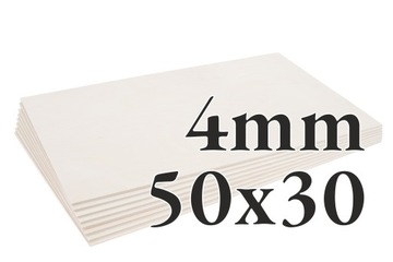 8x Sklejka Brzozowa - 4mm - 50x30cm - Onlywood