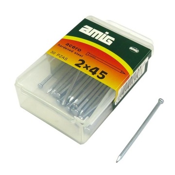 Gwoździe cynk. Gwoździki Stalowe 2x45mm 30 sztuki