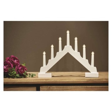Белый светодиодный подсвечник Advent с 7 свечами, таймером EMOS