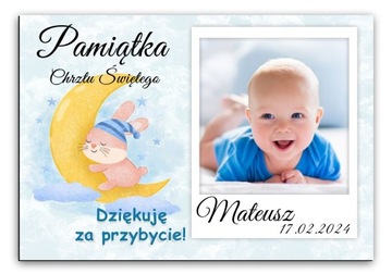 FOTO MAGNES Podziękowanie dla gości ze zdjęciem Chrzest Roczek 10x7cm O20