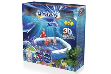 Basen dmuchany 3D 262x175x51+okularki B54177, BESTWAY, 181911.