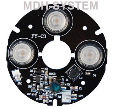 OŚWIETLACZ IR 3 LED REFLEKTOR PODCZERWIENI 20 m MODUŁ OŚWIETLACZA