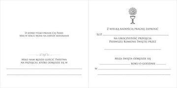 ECO LASER CUT Пригласительные на Первое Причастие, 10 шт.