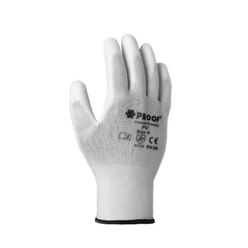 ПЕРЧАТКИ ЗАЩИТНЫЕ ДЛЯ СТРОИТЕЛЬНЫХ РАБОТ БЕЛЫЕ ПЕРЧАТКИ ПРОЧНЫЕ ПУ 7 - 10 пар