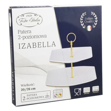 ДВУХЯРУСНЫЙ ФАРФОР УЗОР, ДВУХЯРУСНАЯ ПОДСТАВКА ДЛЯ ТОРТА, Фрукты, ИЗАБЕЛЛА