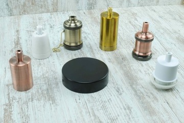 duża czarna rozeta 10cm Podsufitka do lampy DIY bez otworów pająk loft DIY