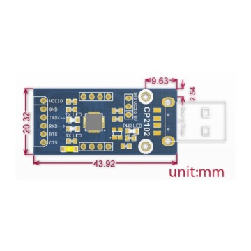 Конвертер USB-UART CP2102 с USB-разъемом Waveshare