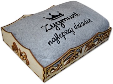 RĘCZNIK 140x70 HAFT Z IMIENIEM IMIĘ BABCIA DZIADEK