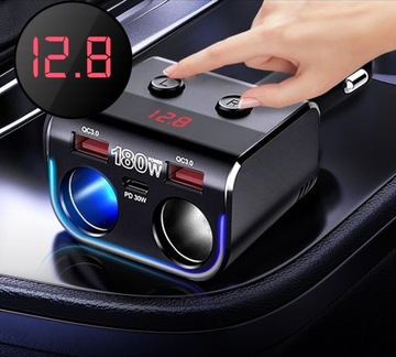 Splitter Branch 2 Sockets USB Легкое быстрое зарядное устройство QC PD