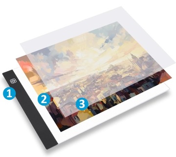 ДОСКА ДЛЯ ЧЕРТЕЖА С ПОДСВЕТКОЙ для светодиодного рисунка формата А4. РЕЖИМ ЯРКОСТИ.