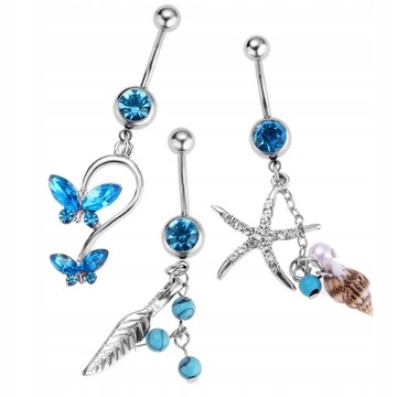 3 szt. Rhinestone Butterfly Tribal