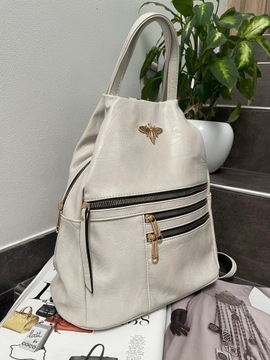 СУМКА-РЮКЗАК ЖЕНСКАЯ, пчела, бежевая