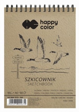 HAPPY COLOR SZKICOWNIK NA SPIRALI A6, 80 K. 90 G