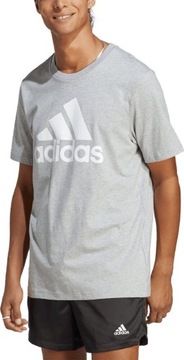 KOSZULKA MĘSKA ADIDAS ESSENTIALS SINGLE JERSEY 3-STRIPES TEE SZARA r M