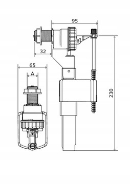 НАПОЛНИТЕЛЬНЫЙ КЛАПАН ДЛЯ ЦВЕТКА 1/2 ПОПЛАВКА DN15