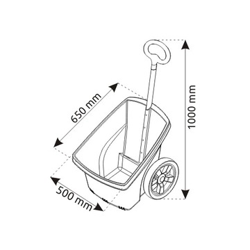 Wózek ogrodowy, taczka 67 litrów czarny pomarańczowe koła nowość