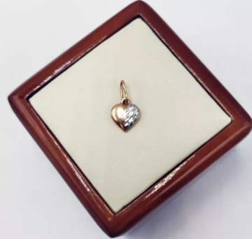 КРАСИВЫЙ КУЛОН СЕРДЦЕ, ЗОЛОТО PR. 585 14К Вт: 0,58ГР