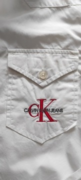 BIAŁA KRÓTKA KOSZULA CROPPED FIT CALVIN KLEIN JEANS R.XS/S