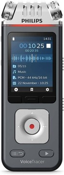 Philips DVT6110 Dyktafon Muzyczny VoiceTracer, Szary, 8 Gb