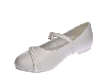 Туфли для причастия, белые, полные балетки для девочек, размер 46/24. 36
