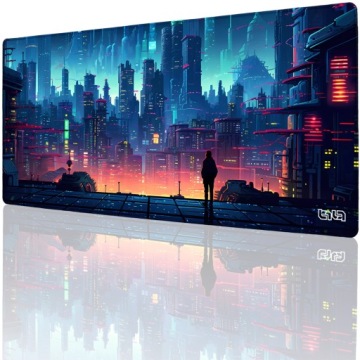 Podložka Pod Klávesnici Retro Cyberpunk 90x40 Tilt XL Odolná velká