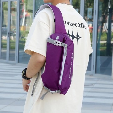 Водонепроницаемая нагрудная сумка из нейлона фиолетового цвета