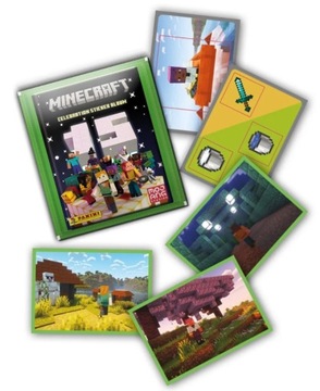 ALBUM NA NAKLEJKI MINECRAFT 15-LECIE + 6 SASZETEK MEGA ZESTAW STARTOWY