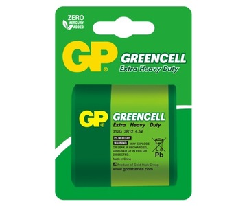 Bateria 3R12 GP GREENCELL 4,5V cynkowo-chlorkowa