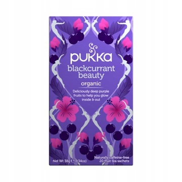Herbata ziołowa Pukka Blackcurrant Beauty antyoksydanty detoks 20 saszetek