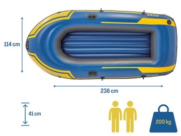 Понтон Челленджер 2 места Насос Intex + лопасти 68367 МОДЕЛЬ 2024 г.