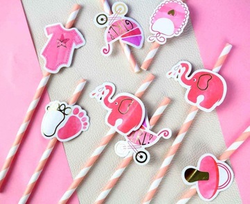 БУМАЖНЫЕ СОЛОМОЧКИ ДЛЯ ДЕТСКОГО ДУША 1 ГОД - 8 ШТ - 2746