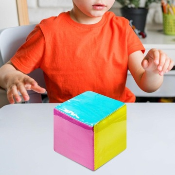 Обучающий кубик для раннего обучения, большой плюшевый кубик размером 3,9 дюйма с карманом.