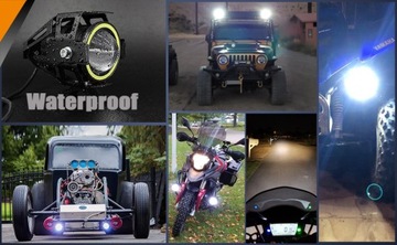 2x ГАЛОГЕННЫЕ МОТОЦИКЛОВЫЕ ЛАМПЫ, КОЛЬЦЕВЫЕ СВЕТОДИОДНЫЕ ФАРЫ