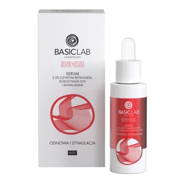 BasicLab Przeciwstarzeniowe Serum z Retinolem 2% i Skwalanem na Noc 30 ml