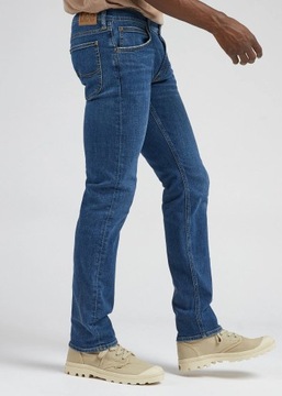 LEE DAREN proste spodnie jeans straight ZIP FLY Niebieski W44 L32